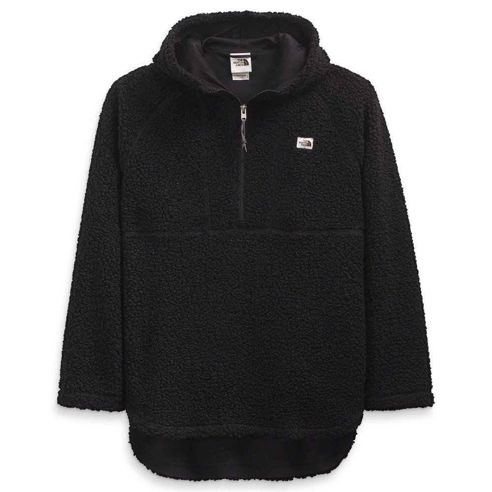 The North Face Ridge Fleece Tunic Hooded Pullover Sweater Jacket Black XL NWOT